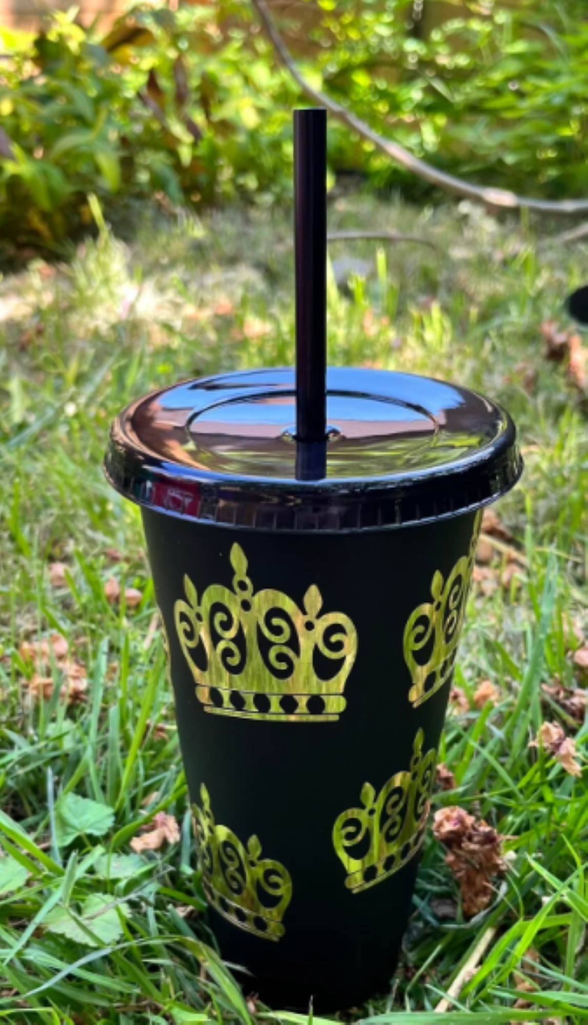 24oz Reusable Tumbler with Straw Black - Image 16