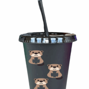 16oz Reusable Tumbler with Straw Black