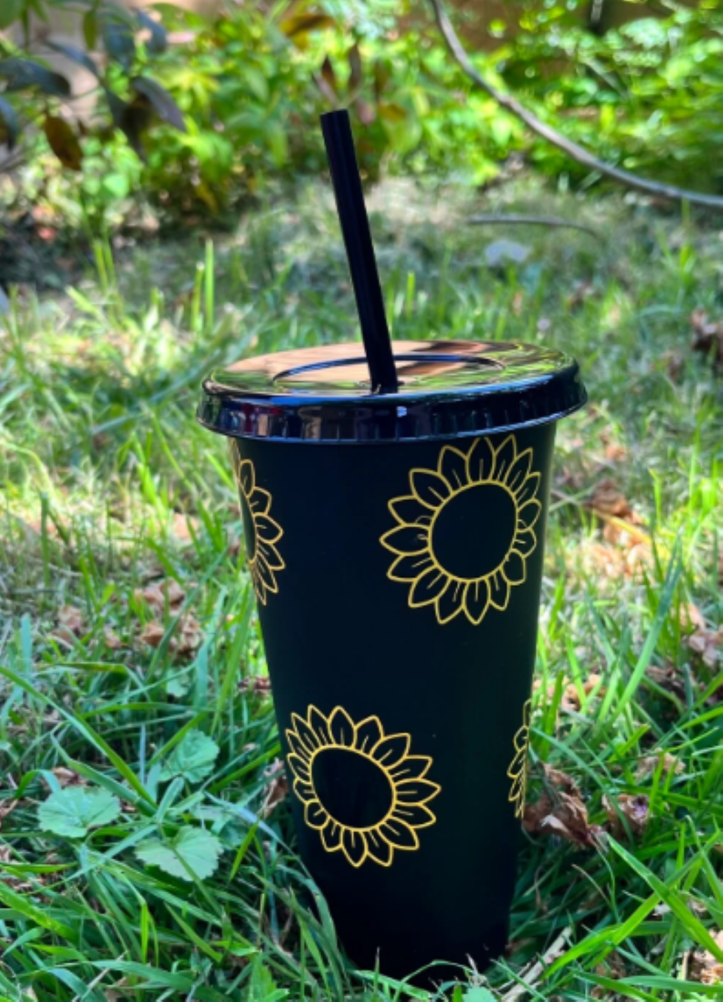 24oz Reusable Tumbler with Straw Black - Image 18