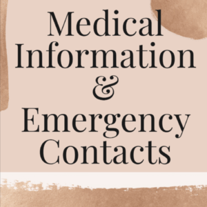Medication documents and emergency contacts