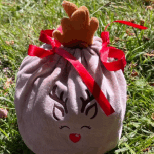 Plush Reindeer Christmas Gift Bag – Perfect for Presents & Stocking Fillers