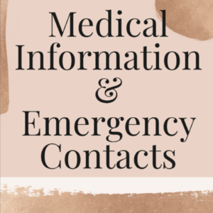 Medication documents and emergency contacts